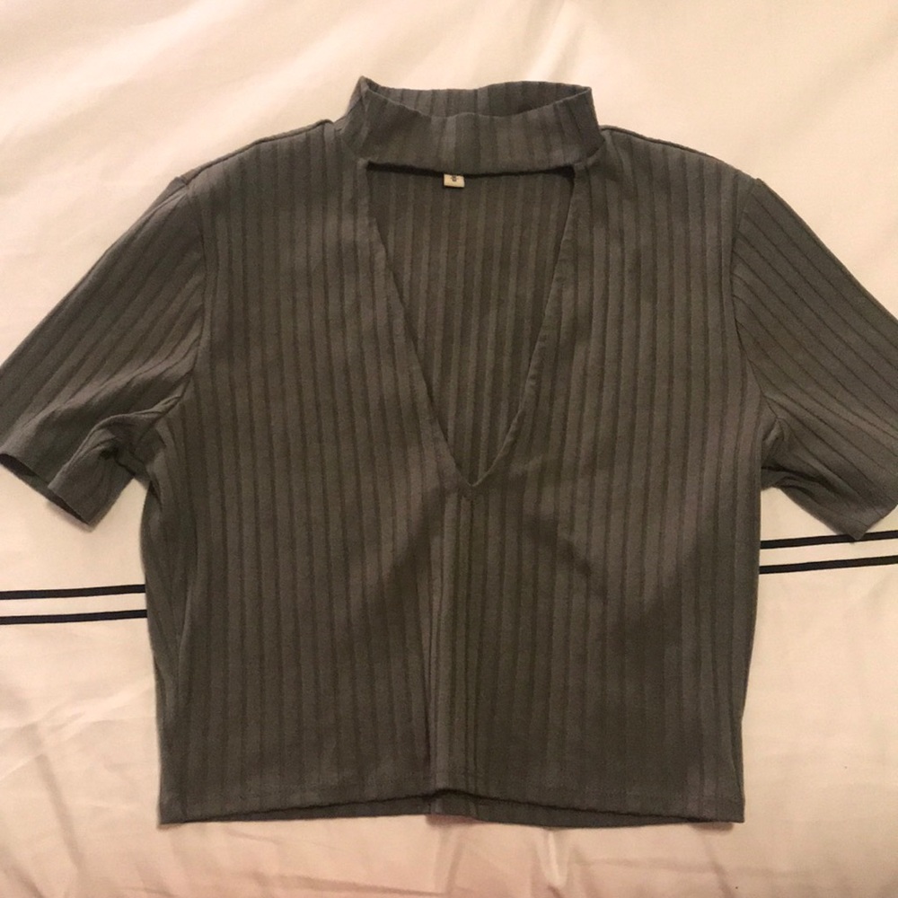 Express Ribbed Choker Top